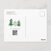 Waterverf bos QR Code Save the Date Briefkaart (Achterkant)