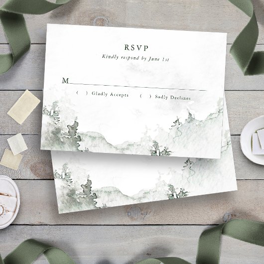 Waterverf Bos RSVP Kaartje