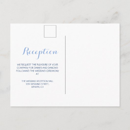 Waterverf Bos Sneeuwvlokken Winter Huwelijk Uitnodiging Briefkaart (Achterkant)