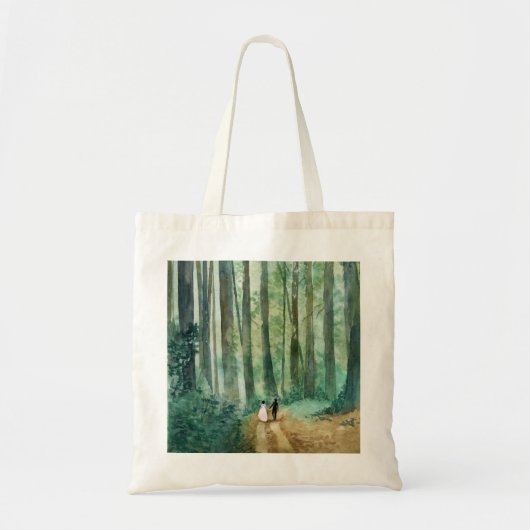 Waterverf-bos Tote Bag (Voorkant)