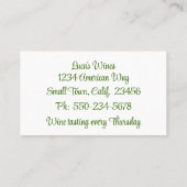 Waterverf bos van groene druiven Visitekaartje (Achterkant)