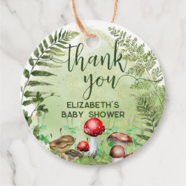 Waterverf Bos Varen Paddenstoelen Groen Script Bedankjes Labels