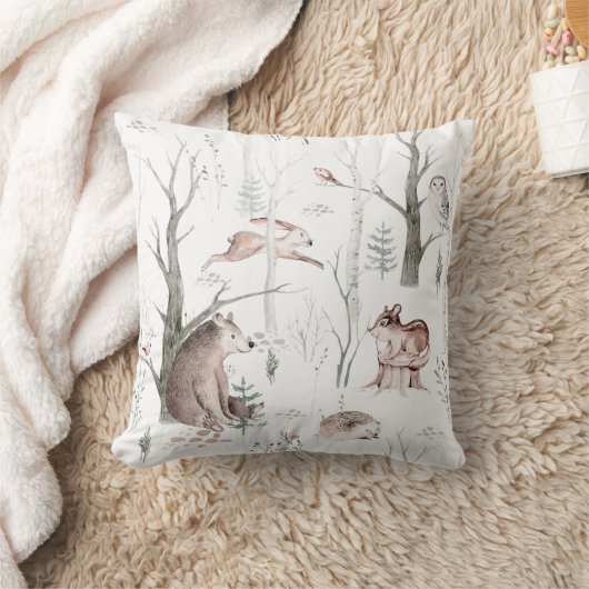 Waterverf Bos Vrienden Kussen (Deken)