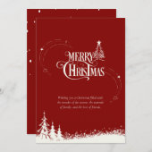 Waterverf bos vrolijke kerst Kaart (Voorkant / Achterkant)