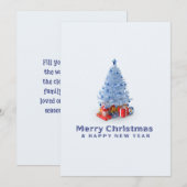 Waterverf bos vrolijke kerst Kaart (Voorkant / Achterkant)