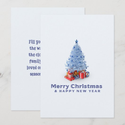 Waterverf bos vrolijke kerst Kaart (Voorkant / Achterkant)