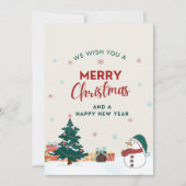 Waterverf bos vrolijke kerst Kaart (Voorkant)