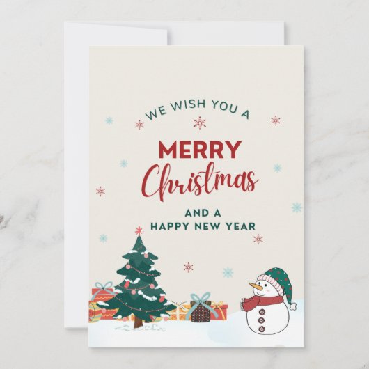 Waterverf bos vrolijke kerst Kaart (Voorkant)