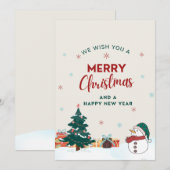 Waterverf bos vrolijke kerst Kaart (Voorkant / Achterkant)