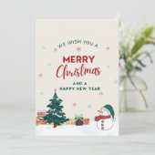 Waterverf bos vrolijke kerst Kaart (Staand voorkant)