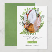 Waterverf Bos Woodland groen bruiloft Bedankkaart (Voorkant / Achterkant)