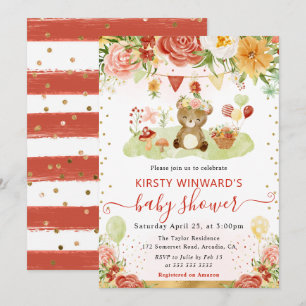 Waterverf Bosbeer Baby Shower Kaart