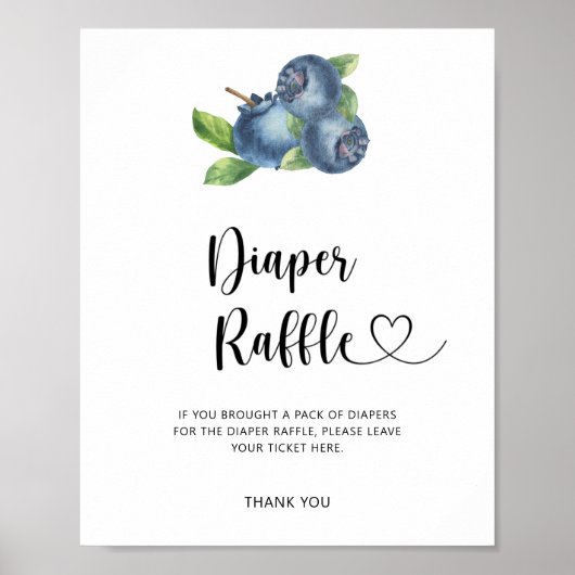 Waterverf bosbes - luier raffle poster (Voorkant)