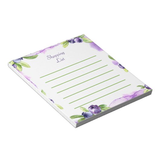 Waterverf bosbes notitieblok (Schuin)