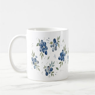 Waterverf Bosbes Patroon – Mooie Botanische Bes Koffiemok