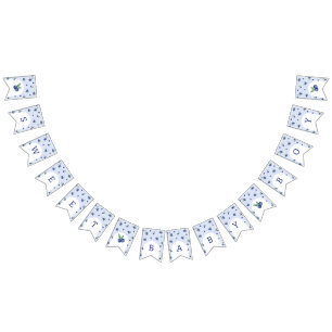 Waterverf bosbes Sweet baby jongen Vlaggetjes