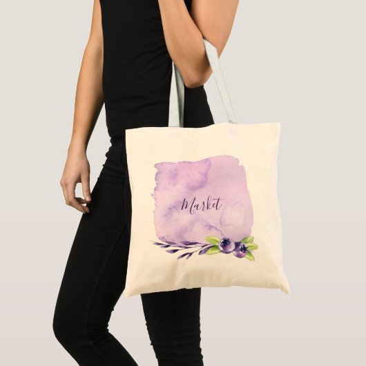 Waterverf bosbes tote bag (Voorkant (product))