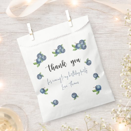 Waterverf bosbessen 1e verjaardag dank u bedankzakje (Geknipt)
