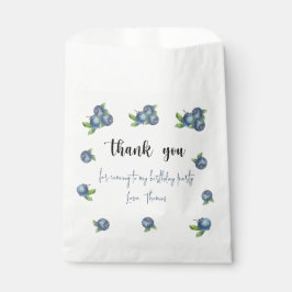 Waterverf bosbessen 1e verjaardag dank u bedankzakje