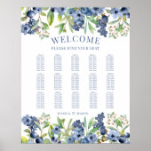 Waterverf bosbessen bloemenzitgrafiek Poster (Voorkant)