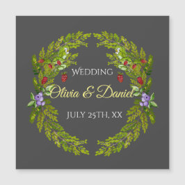 Waterverf bosbessen en champignons bruiloft