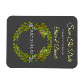 Waterverf bosbessen en champignons bruiloft magneet (Horizontaal)