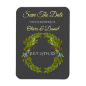 Waterverf bosbessen en champignons bruiloft magneet (Verticaal)