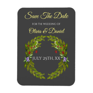 Waterverf bosbessen en champignons bruiloft magneet