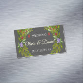 Waterverf bosbessen en champignons bruiloft magnetisch visitekaartje (Voorbeeld)