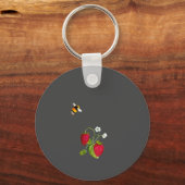 Waterverf bosbessen en champignons bruiloft sleutelhanger (Achterkant)