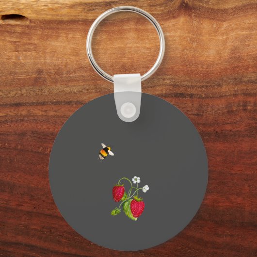 Waterverf bosbessen en champignons bruiloft sleutelhanger (Achterkant)