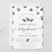 waterverf bosbessen zoet Baby shower Kaart (Voorkant)