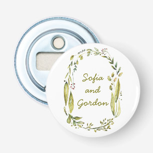 waterverf bosbladeren en takken van bossen button flesopener