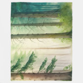 Waterverf Bosbomen Bossen Bosgrond Fleece Deken (Voorkant)