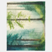 Waterverf Bosbomen Bossen Bosgrond Fleece Deken (Voorkant)