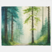 Waterverf Bosbomen Bossen Bosgrond Fleece Deken (Voorkant (Horizontaal))