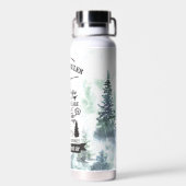 Waterverf Bosbomen Camping Regels Waterfles (Achterkant)