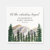 Waterverf Bosbos Baby shower Servet (Voorkant)