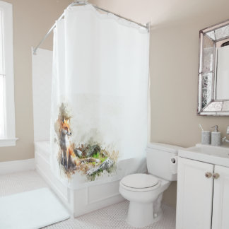 Waterverf bosbos douchegordijn