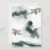 Waterverf Bosbos Pine Forest Wedding Kaart (Achterkant)