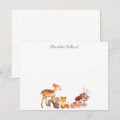 Waterverf Bosdier Bloemige Gepersonaliseerd Notitiekaartje (Voorkant / Achterkant)