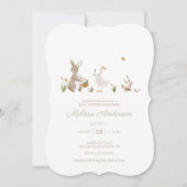 Waterverf  bosdieren Baby shower Kaart (Voorkant)