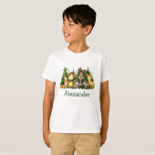 Waterverf bosdieren bosbomen Kind T-shirt (Voorkant volledig)