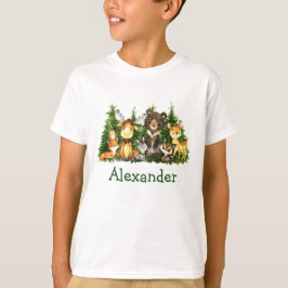 Waterverf bosdieren bosbomen Kind T-shirt