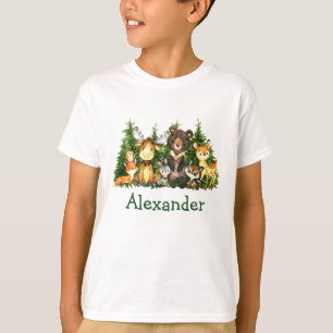 Waterverf bosdieren bosbomen Kind T-shirt