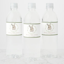 Waterverf bosdieren Bunny Name Baby shower Waterfles Etiket