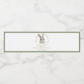 Waterverf bosdieren Bunny Name Baby shower Waterfles Etiket (Enkel label)