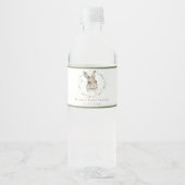 Waterverf bosdieren Bunny Name Baby shower Waterfles Etiket (Voorkant)