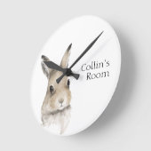 Waterverf bosdieren Bunny Name Nursery Ronde Klok (Hoek)