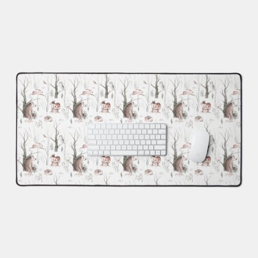 Waterverf Bosdieren Bureaumat (Keyboard & Muis)